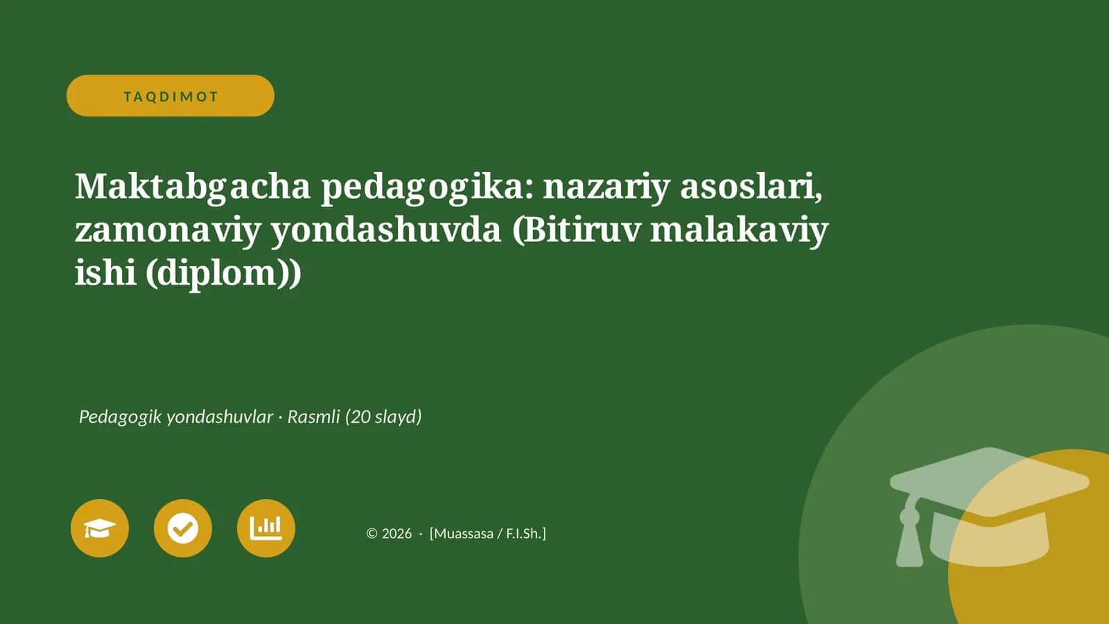 Maktabgacha pedagogika: nazariy asoslari, zamonaviy yondashuvda (Bitiruv malakaviy ishi (diplom)) 1