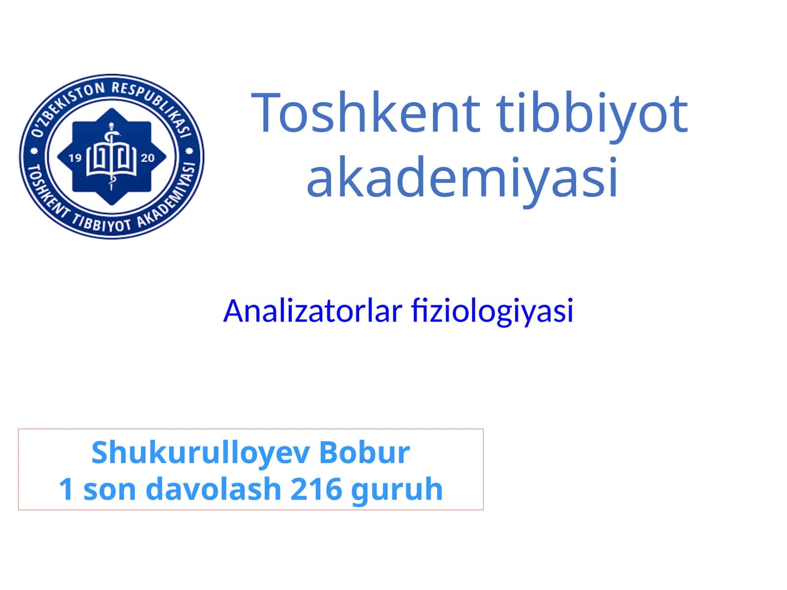 ANALIZATORLAR FIZIOLOGIYASI 1