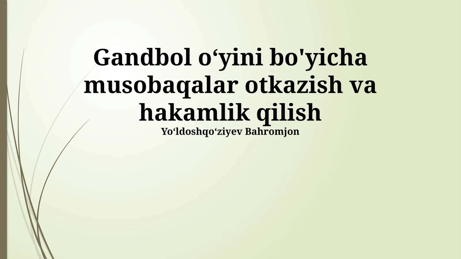 Musobaqalar va Hakamlik qilish 1