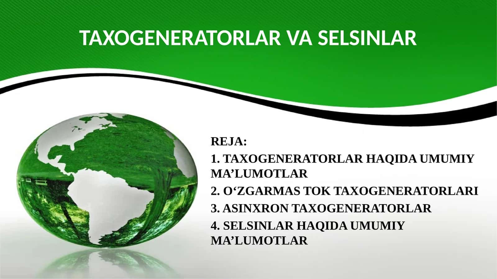 TAXOGENERATORLAR VASELSINLAR 1