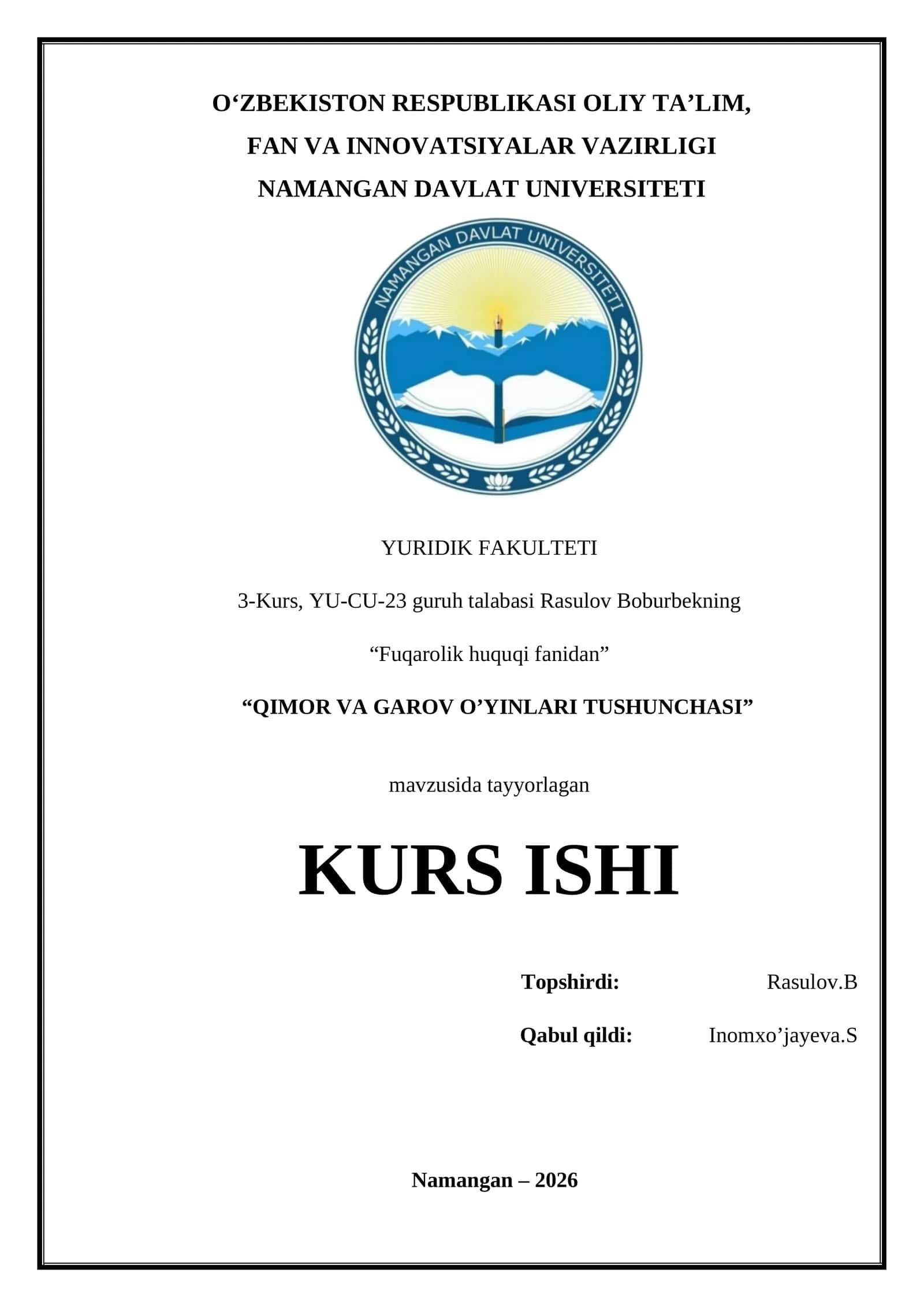 QIMOR VA GAROV O’YINLARI TUSHUNCHASI 1