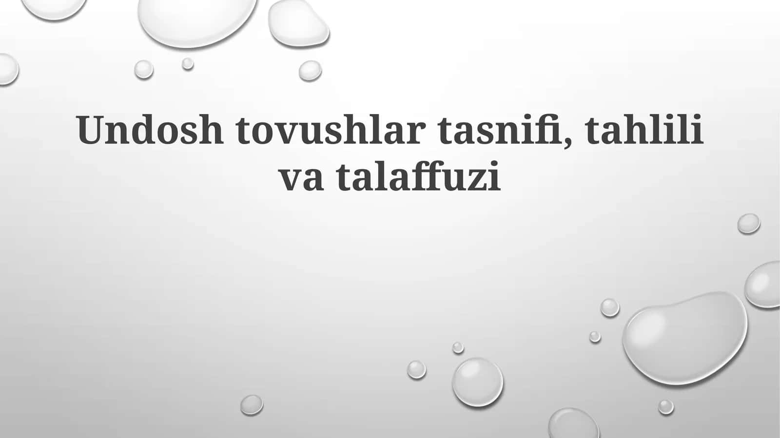 Unli tovushlar tasnifi 1