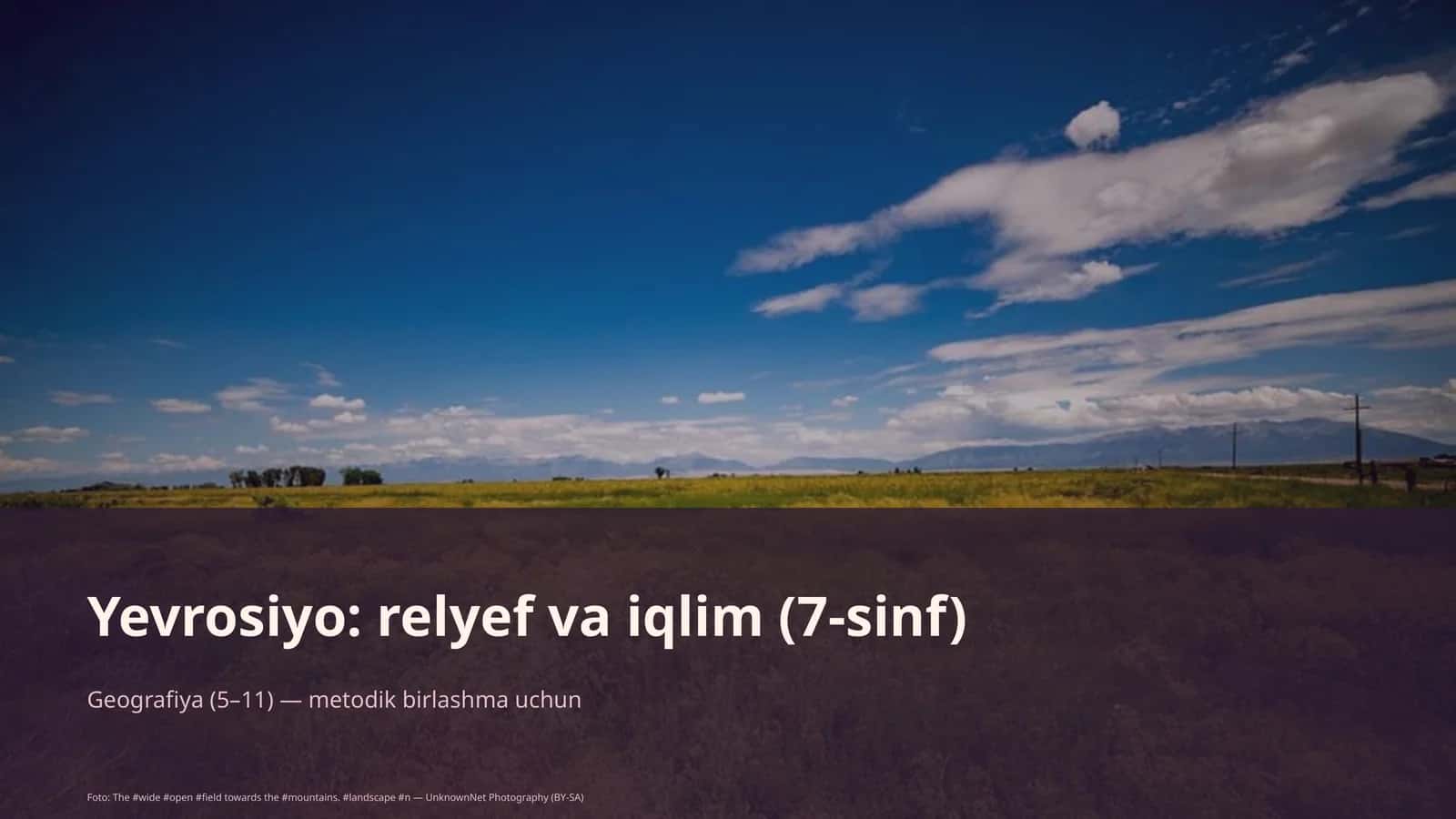 Yevrosiyo: relyef va iqlim (7-sinf) 1