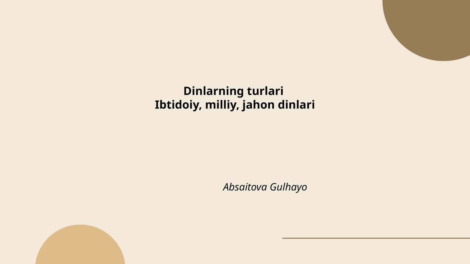 Dinlarning turlari 1