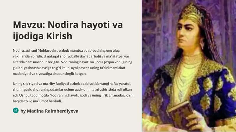 Nodirahayoti vaijodiga Kirish 1