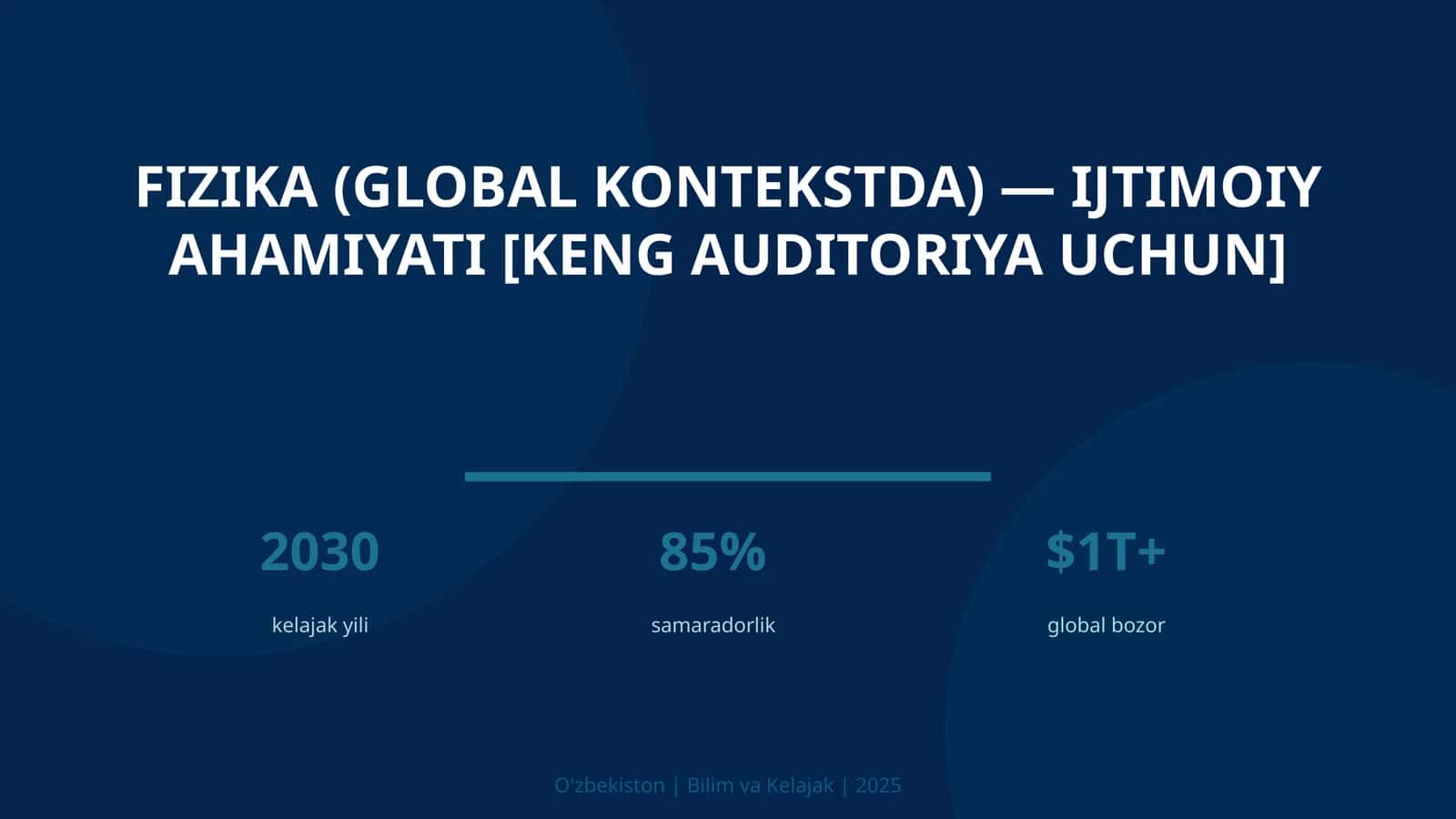 FIZIKA (GLOBAL KONTEKSTDA) — IJTIMOIY AHAMIYATI [KENG AUDITORIYA UCHUN] 1