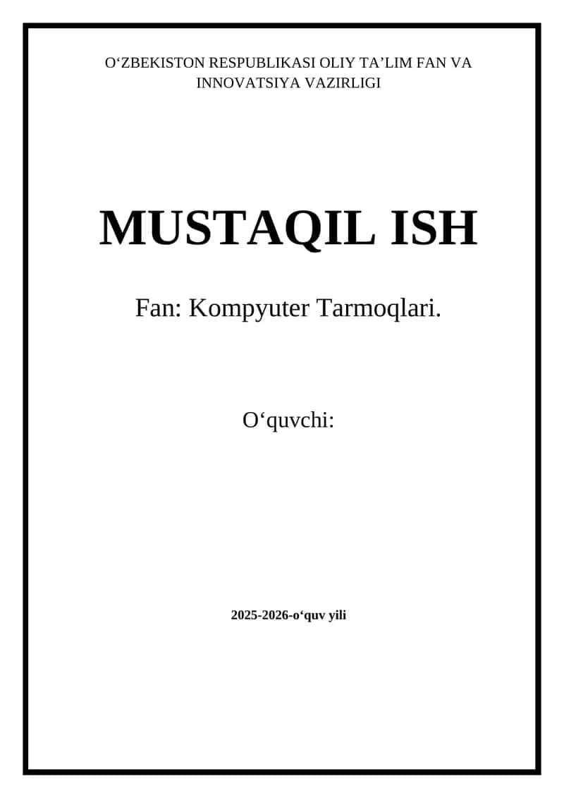 Komputer tarmoqlari 1