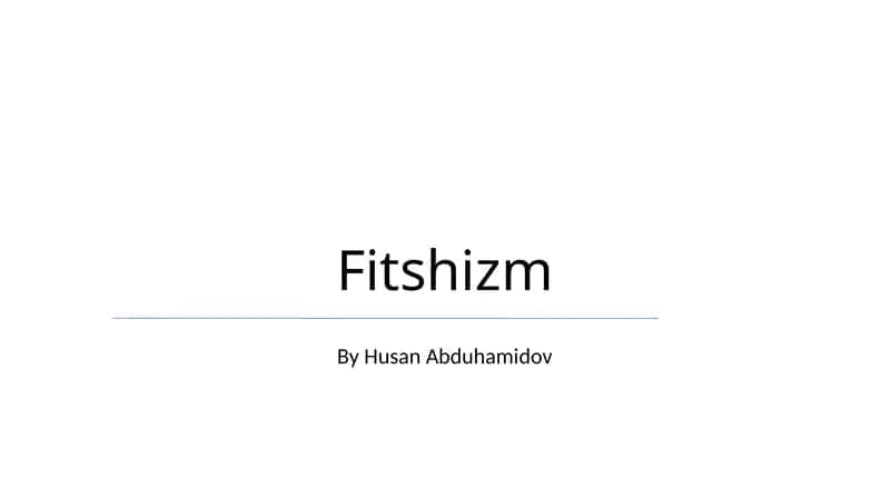 Fitshizm 1