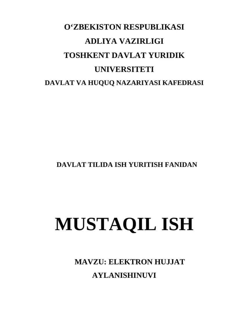 ELEKTRON HUJJAT ALMASHINUVI 1