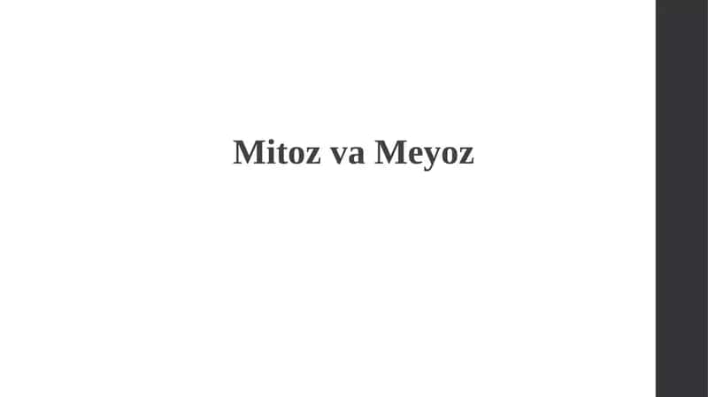 Mitoz va Meyoz 1