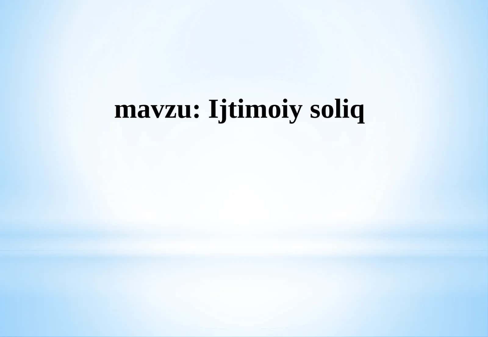 Ijtimoiy soliq 1
