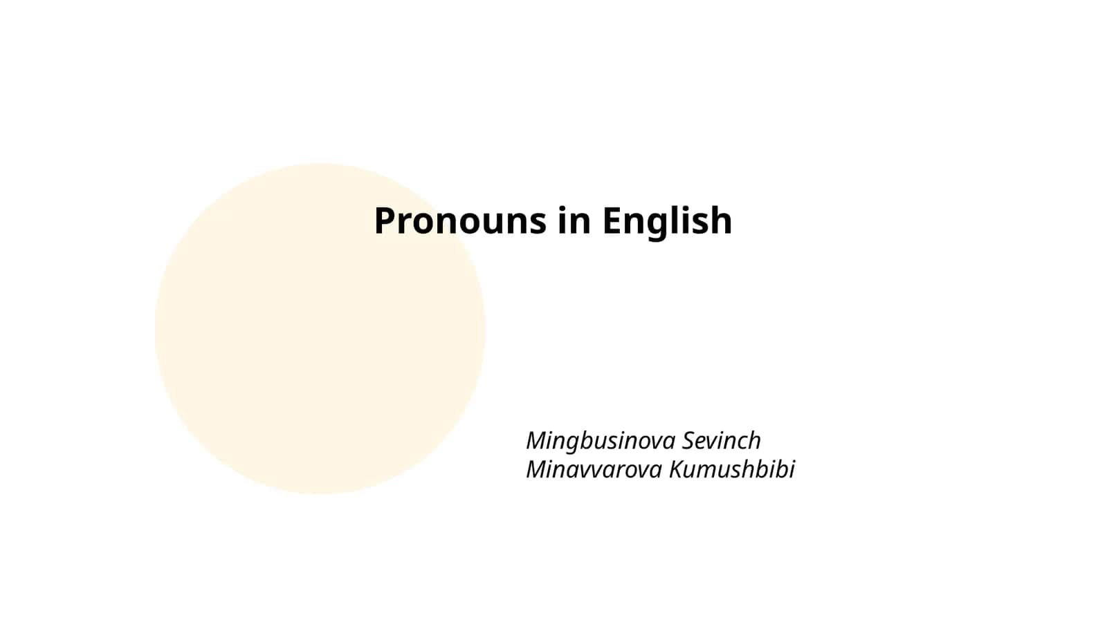 Pronouns in English 1