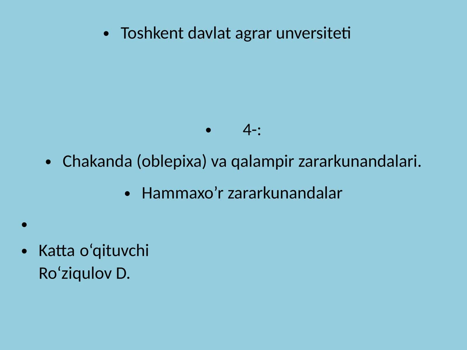 Chakanda (oblepixa) va qalampir zararkunandalari 1