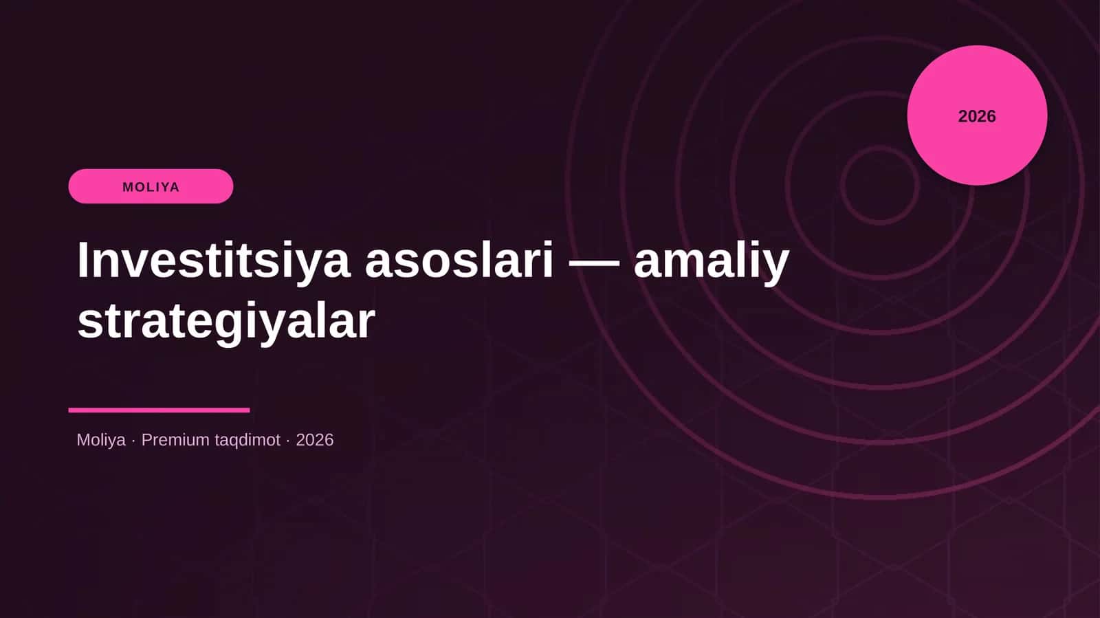 Investitsiya asoslari — amaliy strategiyalar 1