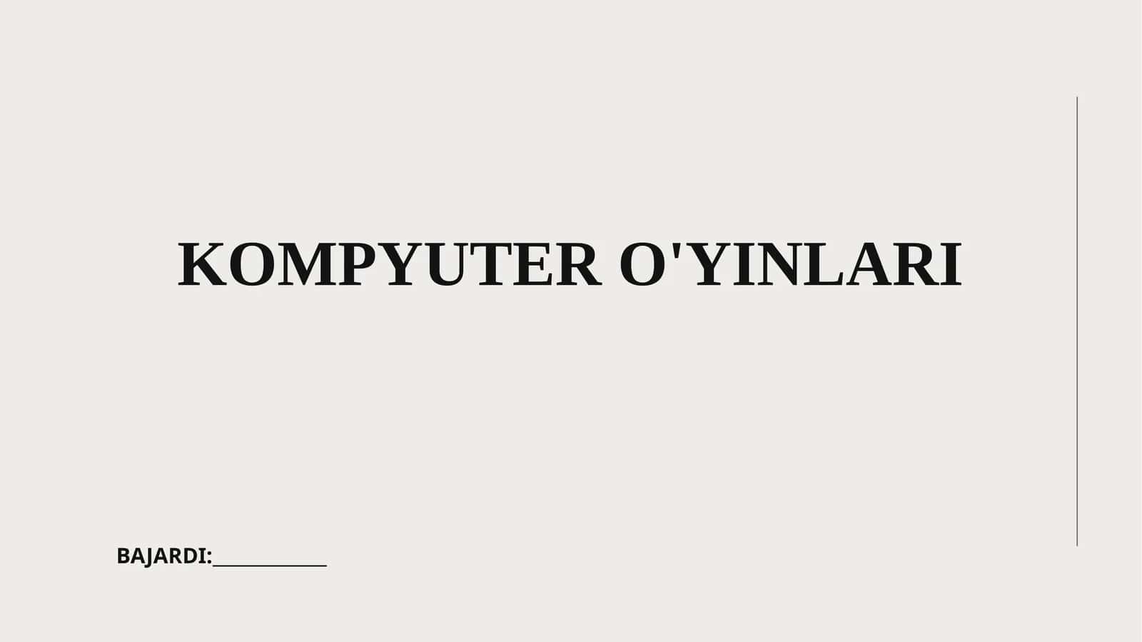 O'yin dizayni 1