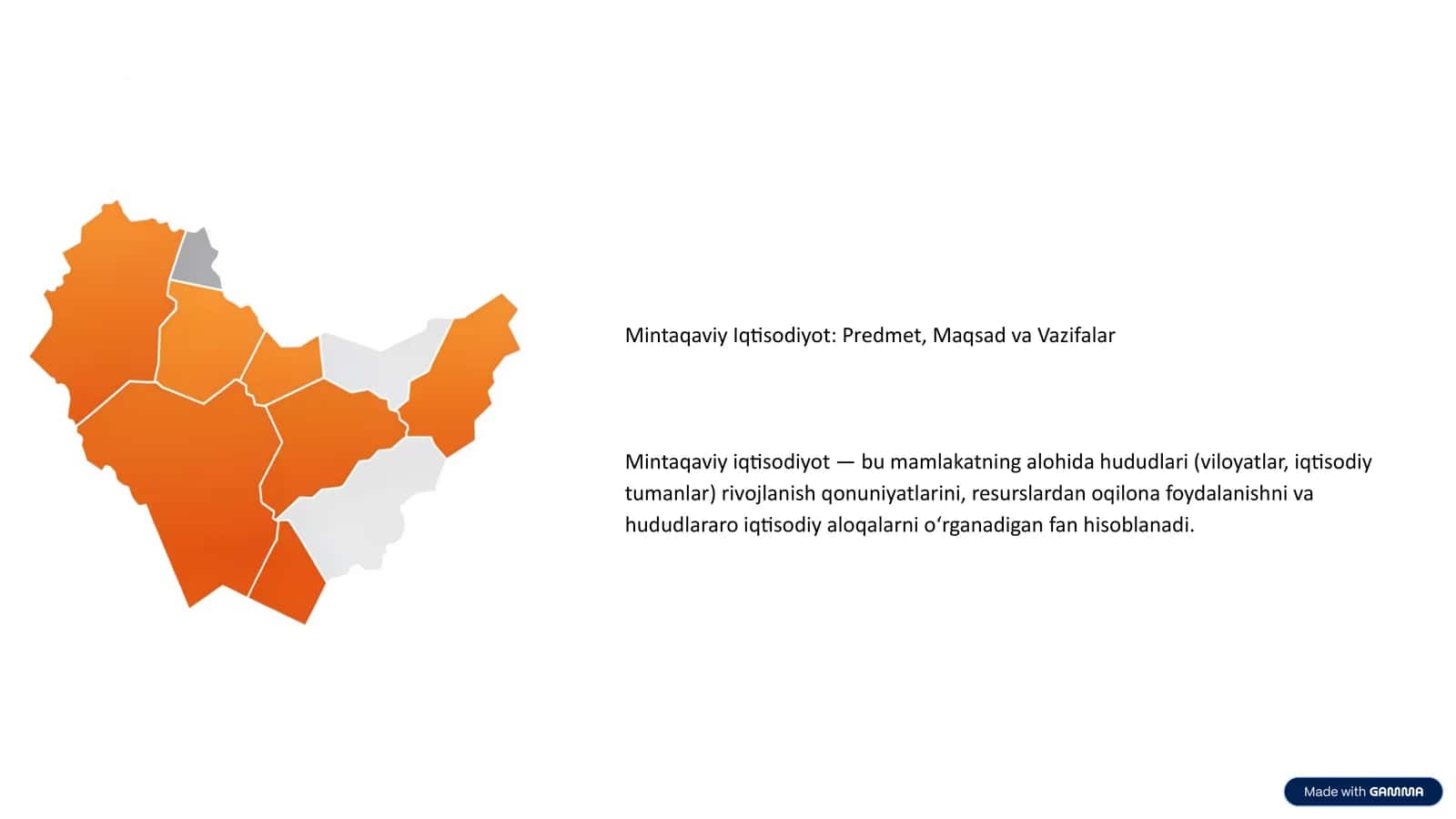Mintaqaviy Iqtisodiyot: Predmet, Maqsad va Vazifalar 1