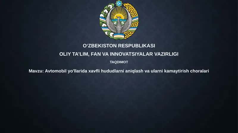 Avtomobilyo'llaridaxavflihududlarnianiqlashvaularnikamaytirishchoralari 1