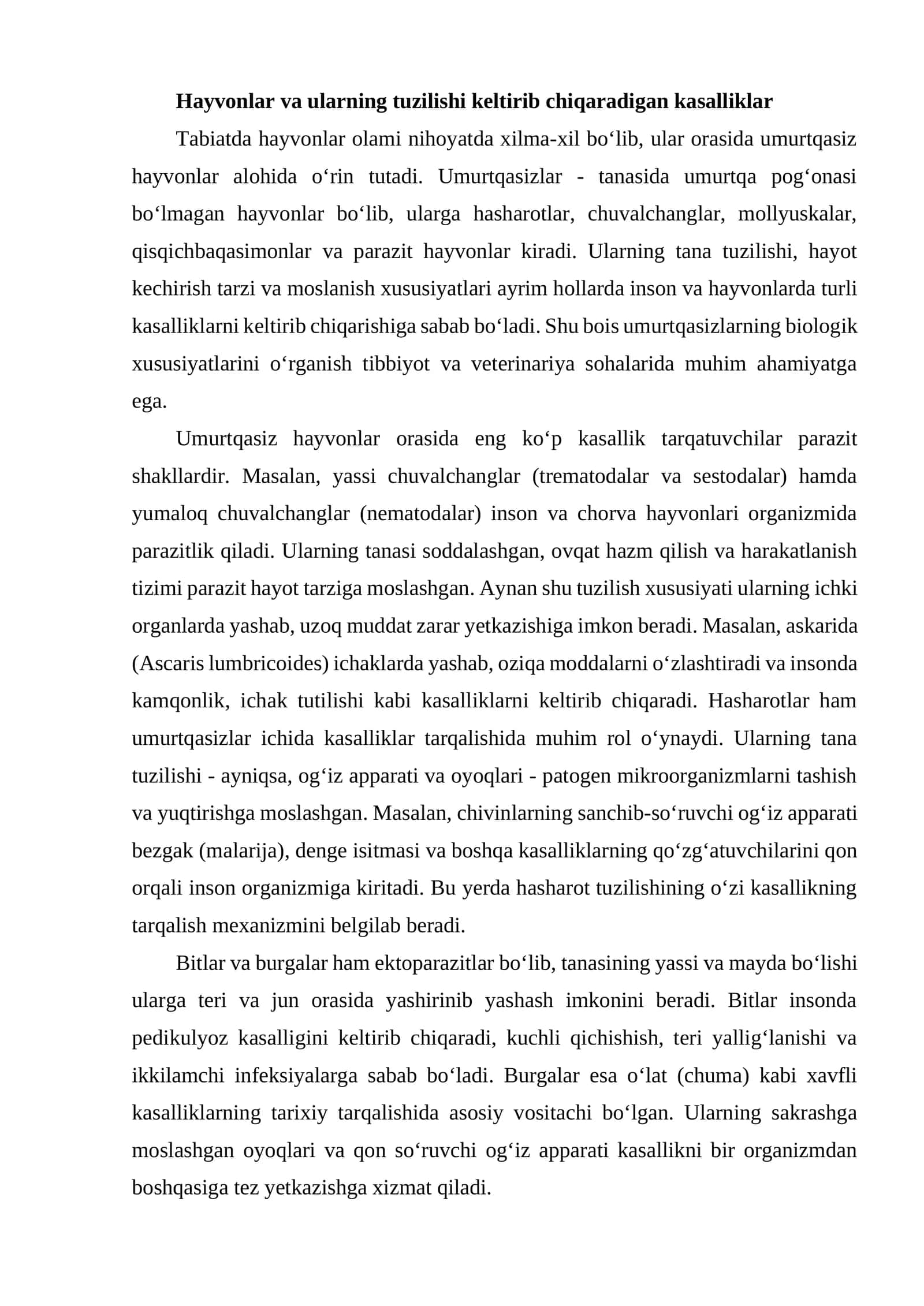 Umurtqasiz hayvonlarda kasalliklar 1