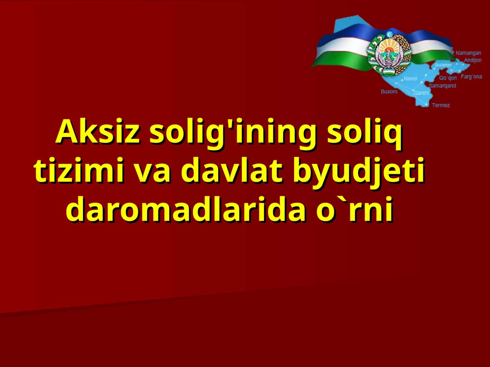 Aktsiz solig'ining soliq tizimi va davlat byudjeti daromadlarida o`rni 1
