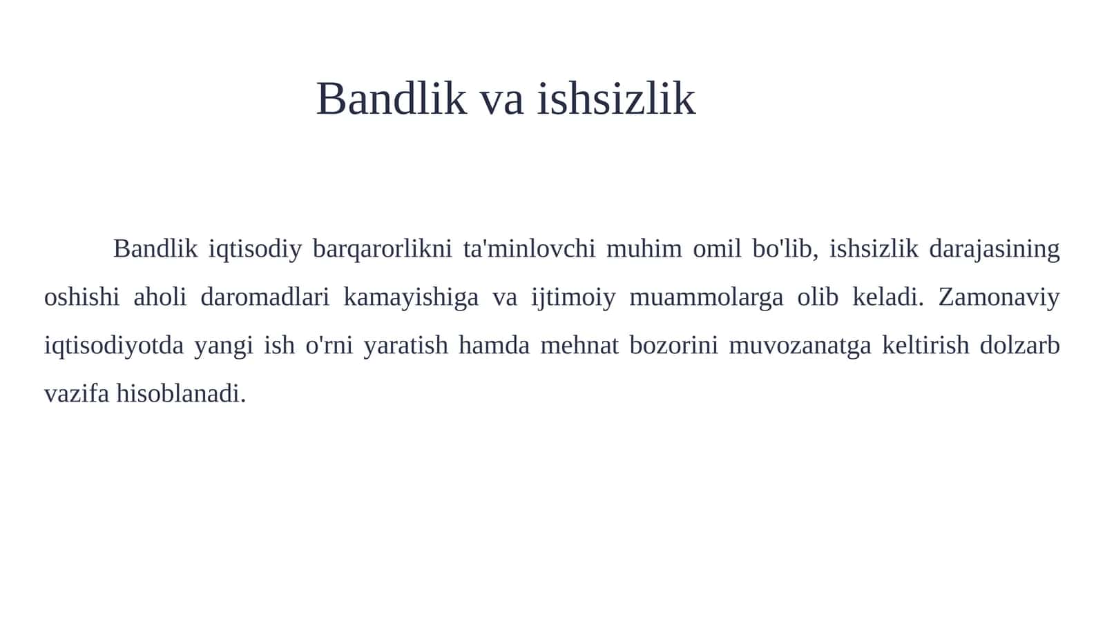 Bandlik va ishsizlik 1