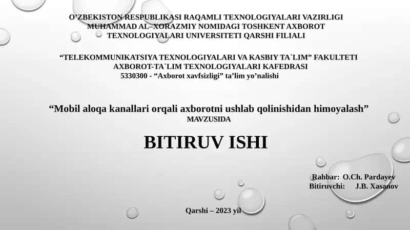 Axborot xavfsizligi 1