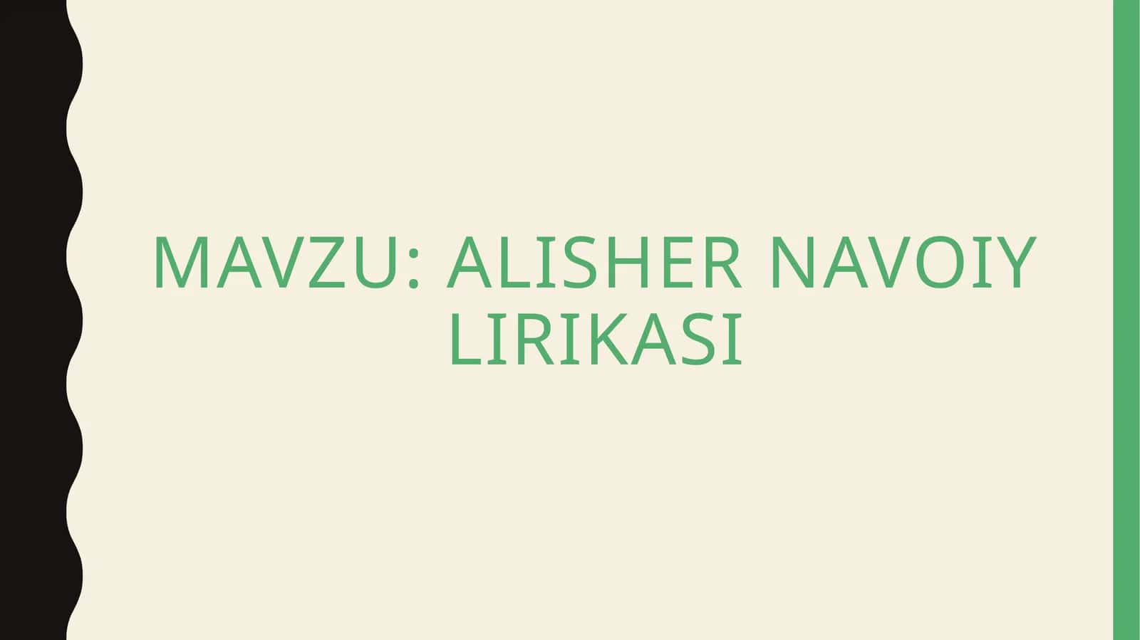Alisher navoiy lirikasi 1