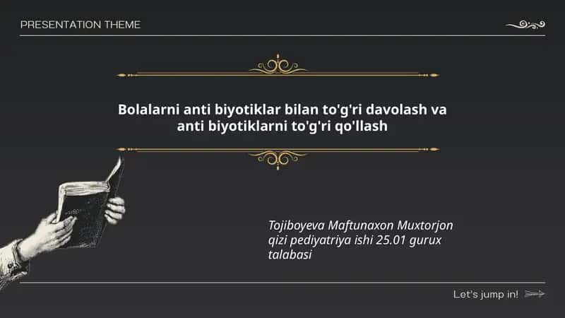 Bolalarni anti biyotiklar bilan to'g'ri davolash va anti biyotiklarni to'g'ri qo'llash 1