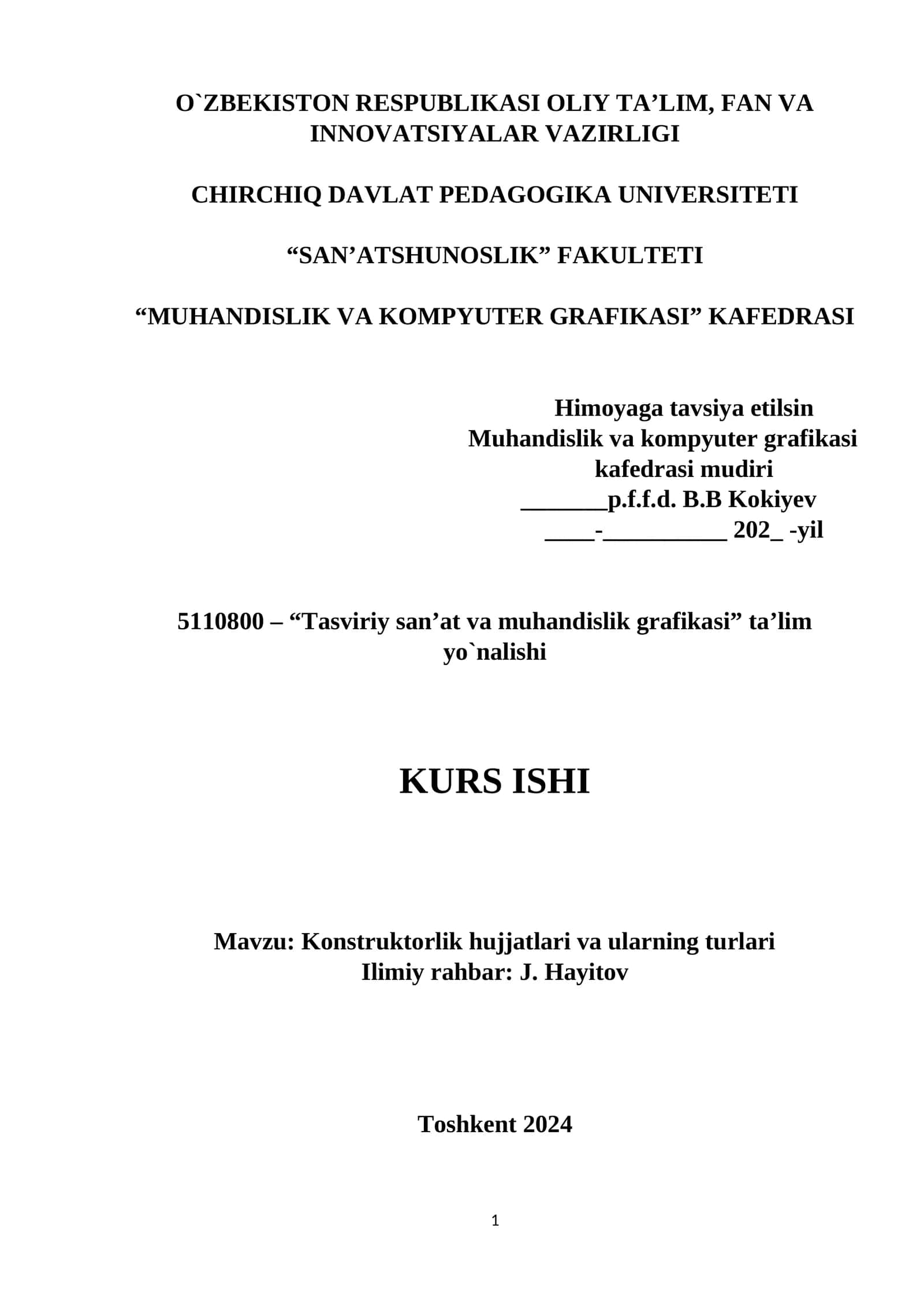 Konstruktorlik hujjatlari va ularning turlari 1
