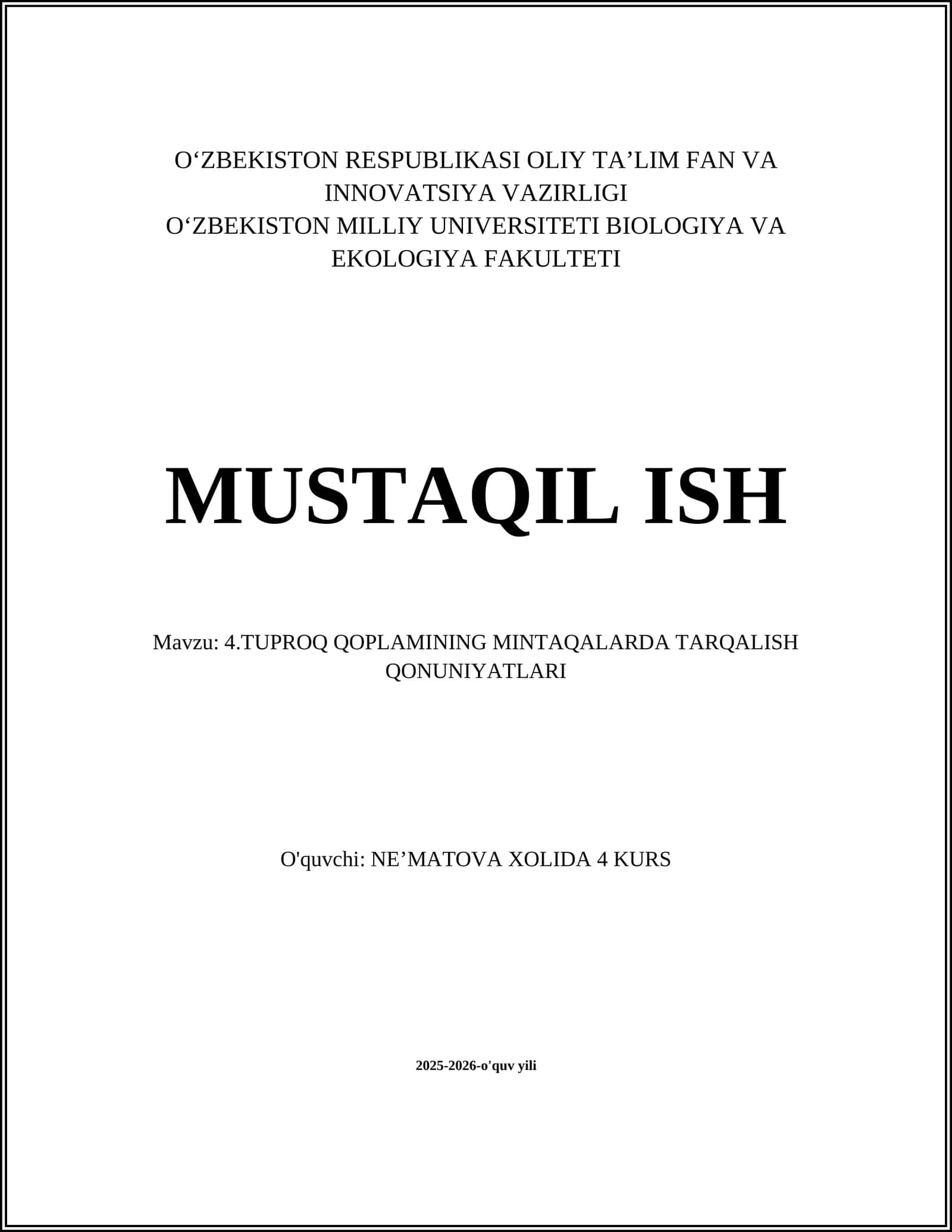 4.TUPROQ QOPLAMINING MINTAQALARDA TARQALISH QONUNIYATLARI 1