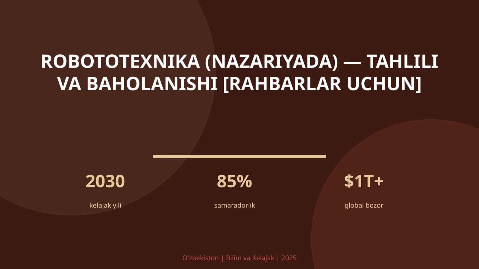 Robototexnika (nazariyada) — tahlili va baholanishi [rahbarlar uchun] 1