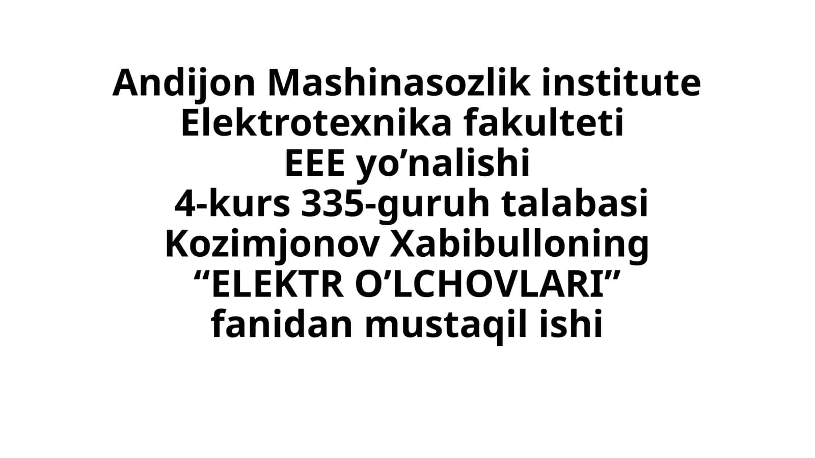 Elektro O'Lcholar 1