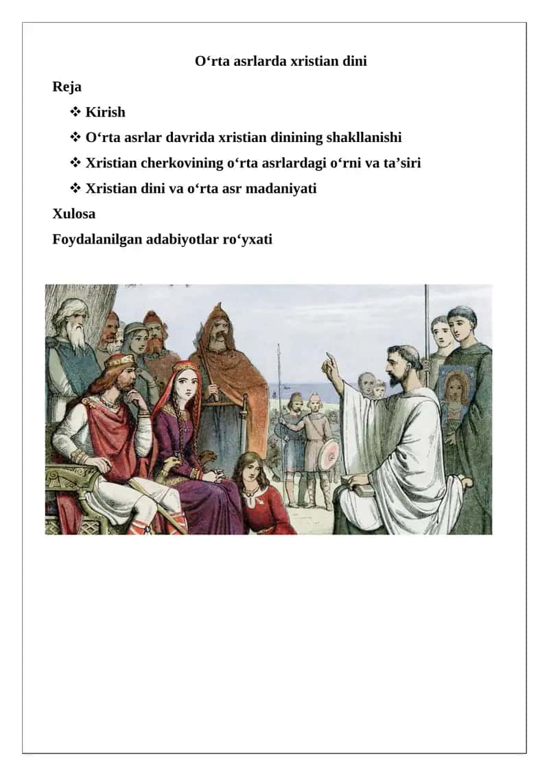 O‘rta asrlarda xristian dini 1