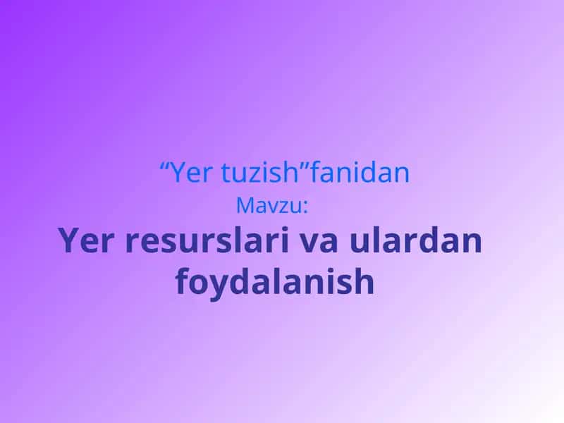 Yer tuzish 1