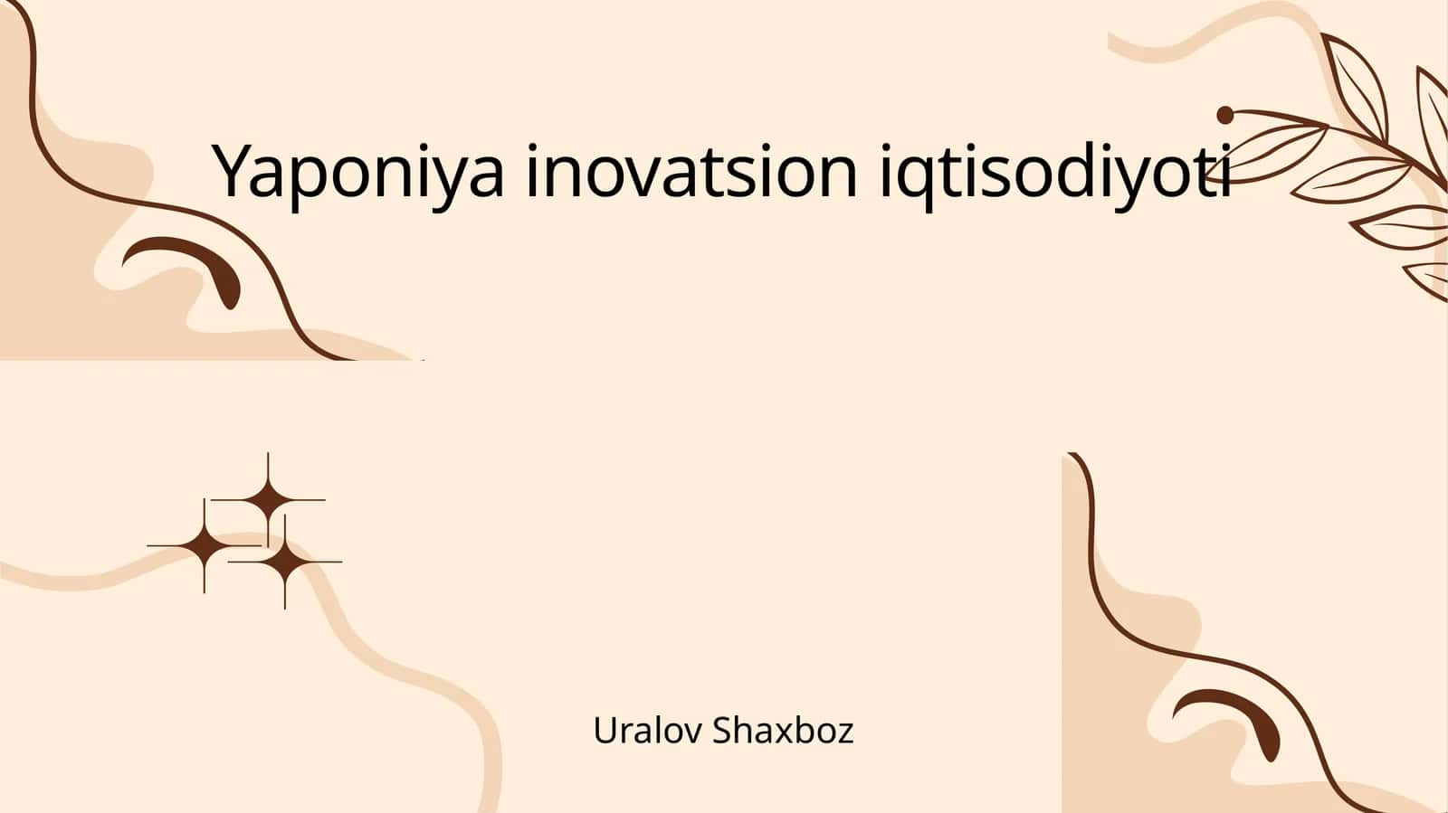Yaponiya inovatsion iqtisodiyoti 1