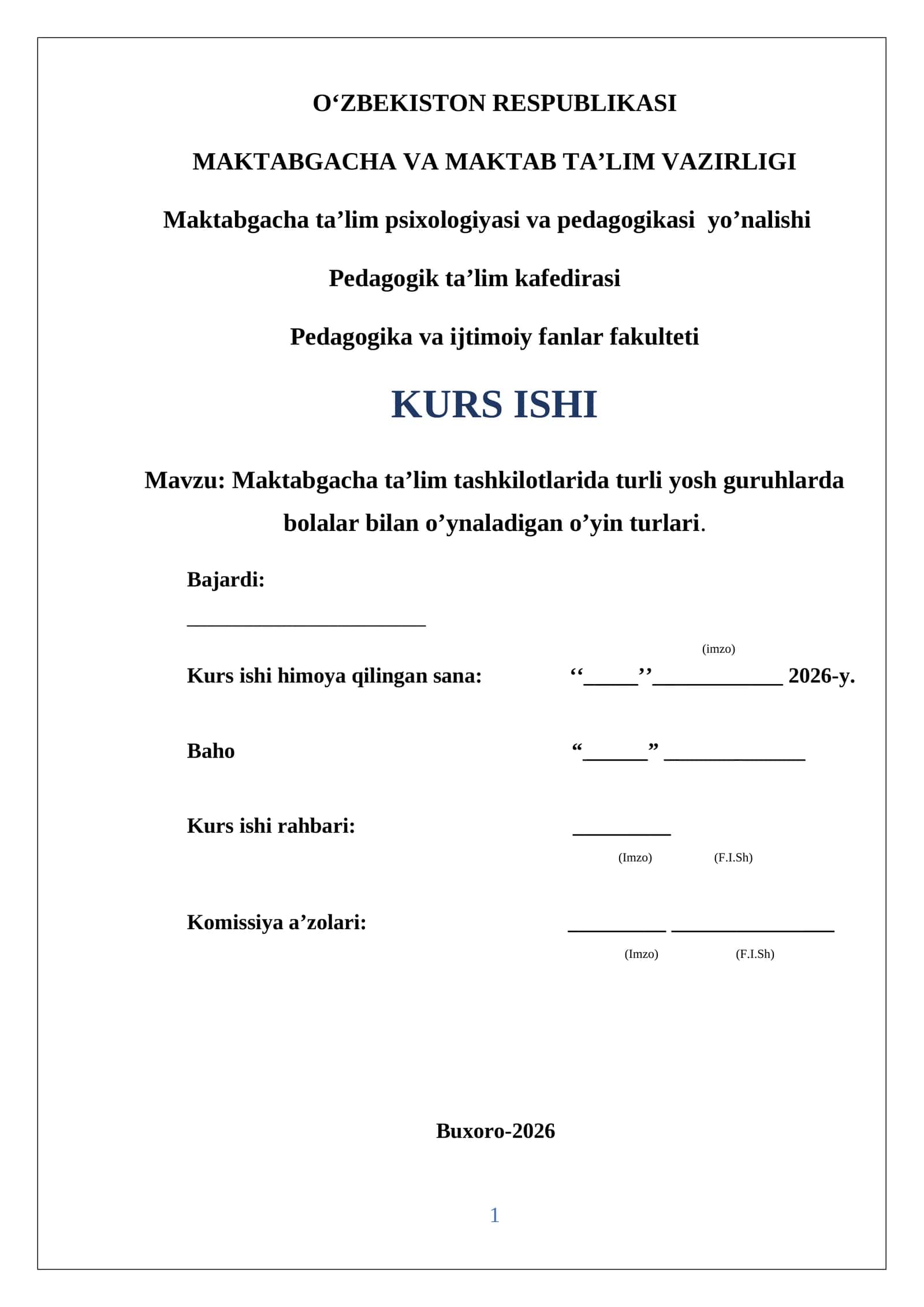 TURLI YOSH GURUHLARDA OʻYIN TURLARINI TASHKIL ETISH METODIKASI 1