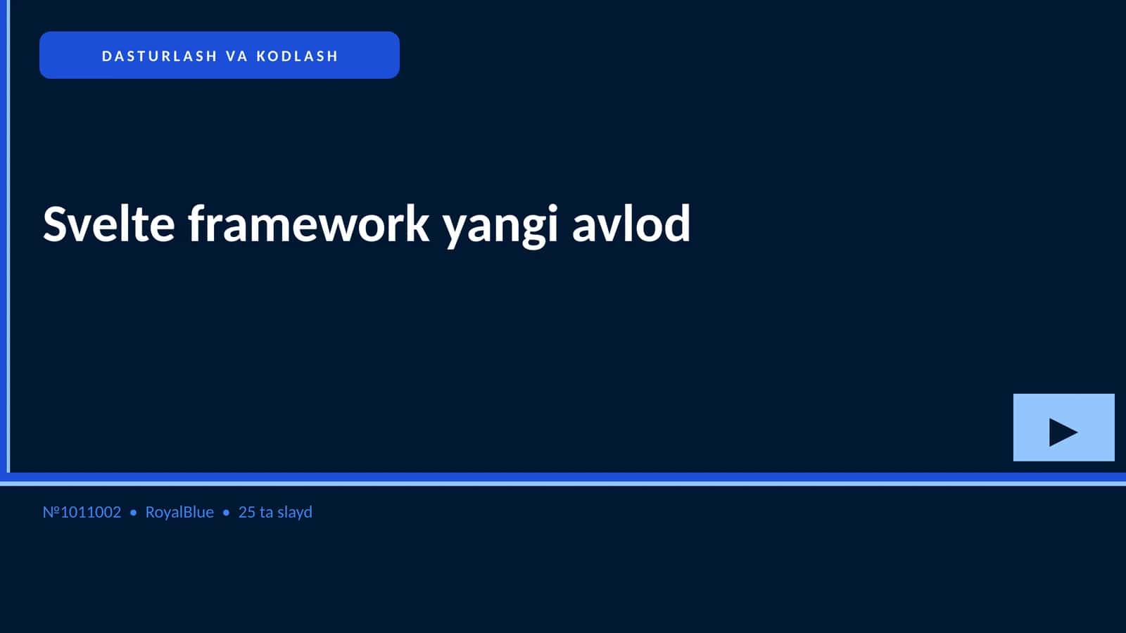 Svelte framework yangi avlod 1
