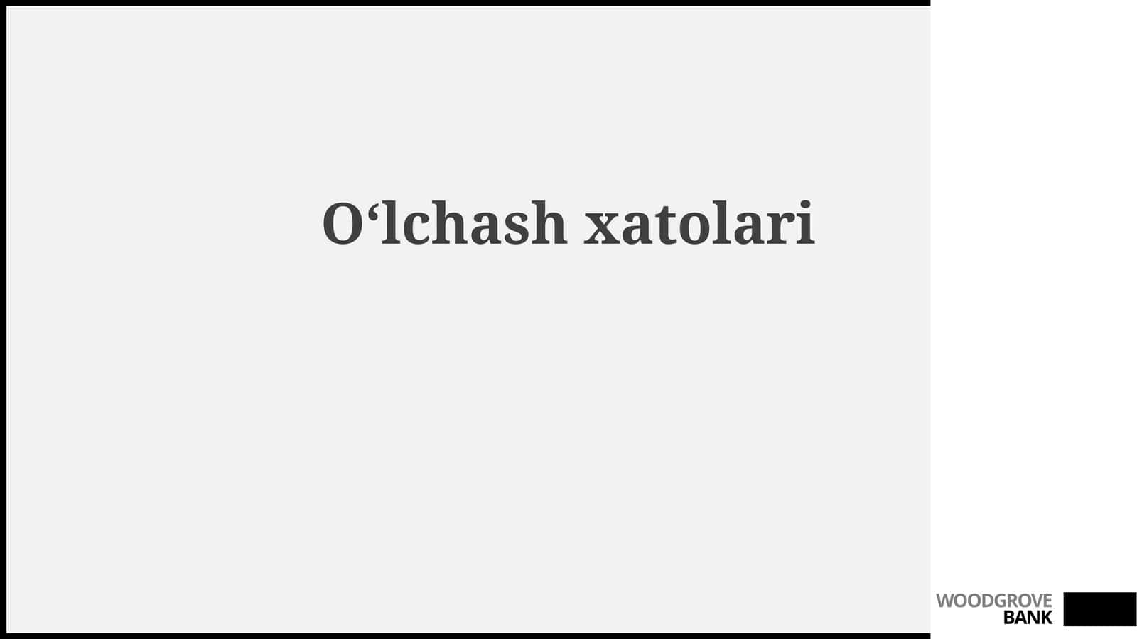 O’lchash xatoliklari 1