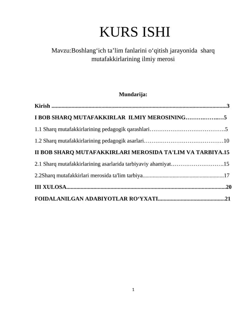 Boshlangʻich taʼlim fanlarini oʻqitish jarayonida sharq mutafakkirlarining ilmiy merosi 1