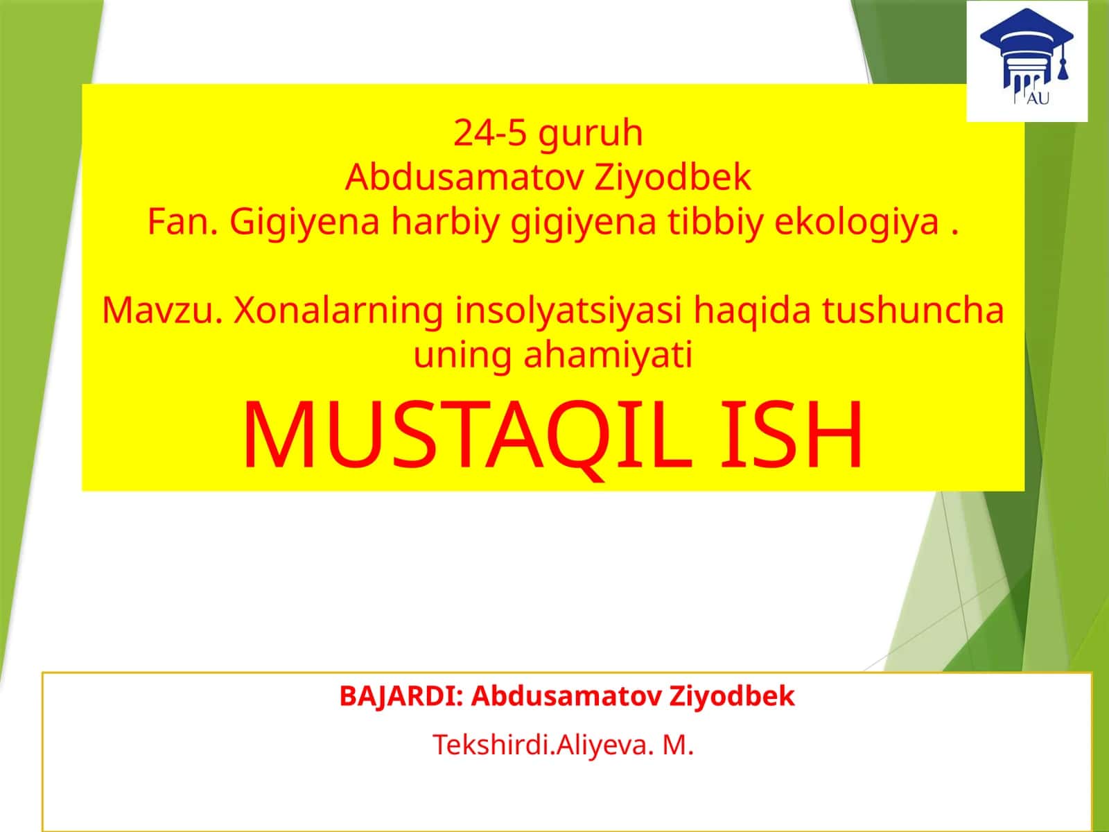 Xonalarning insolyatsiyasi haqida tushuncha 1