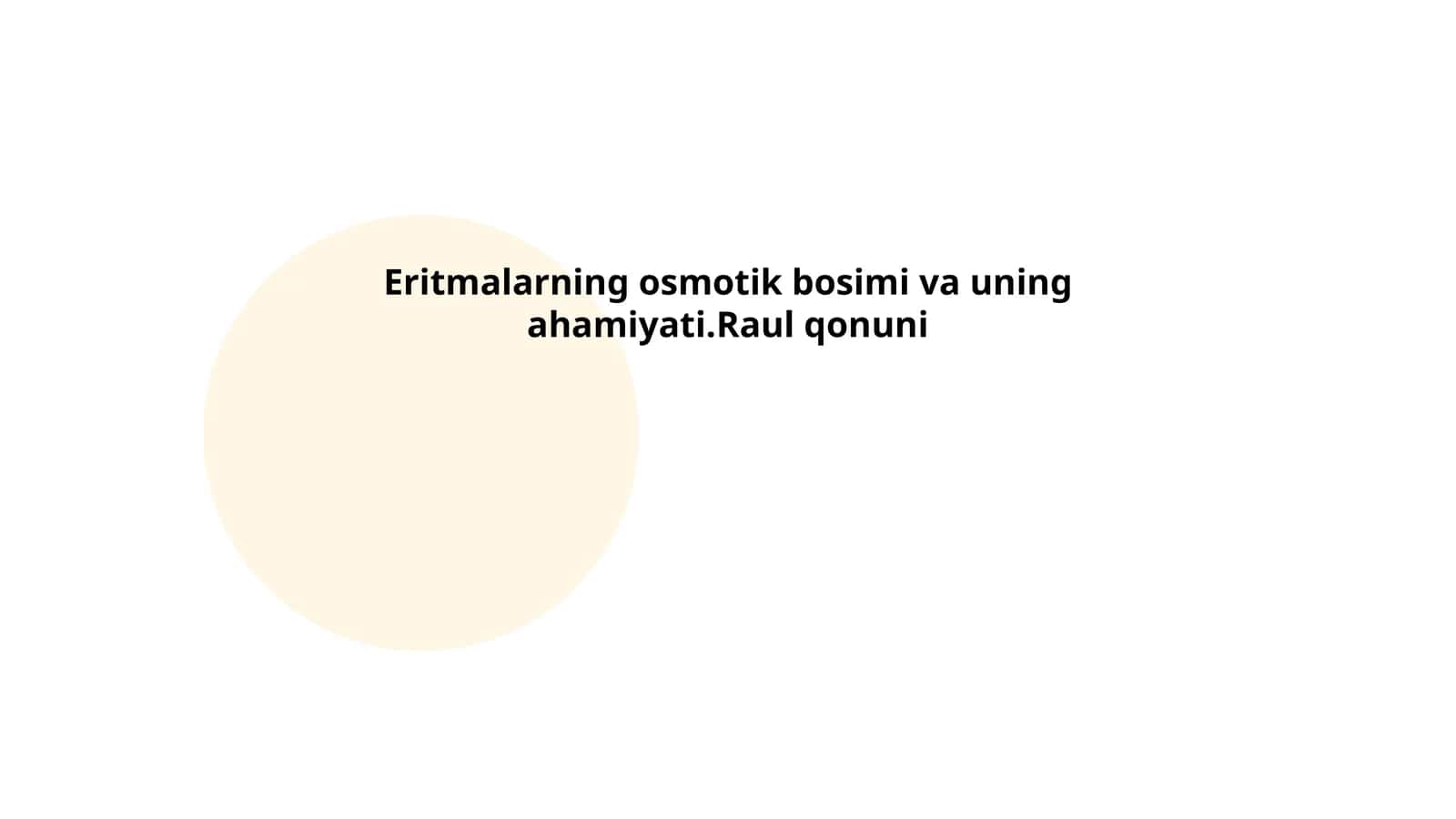 Eritmalarning osmotik bosimi va uning ahamiyati 1