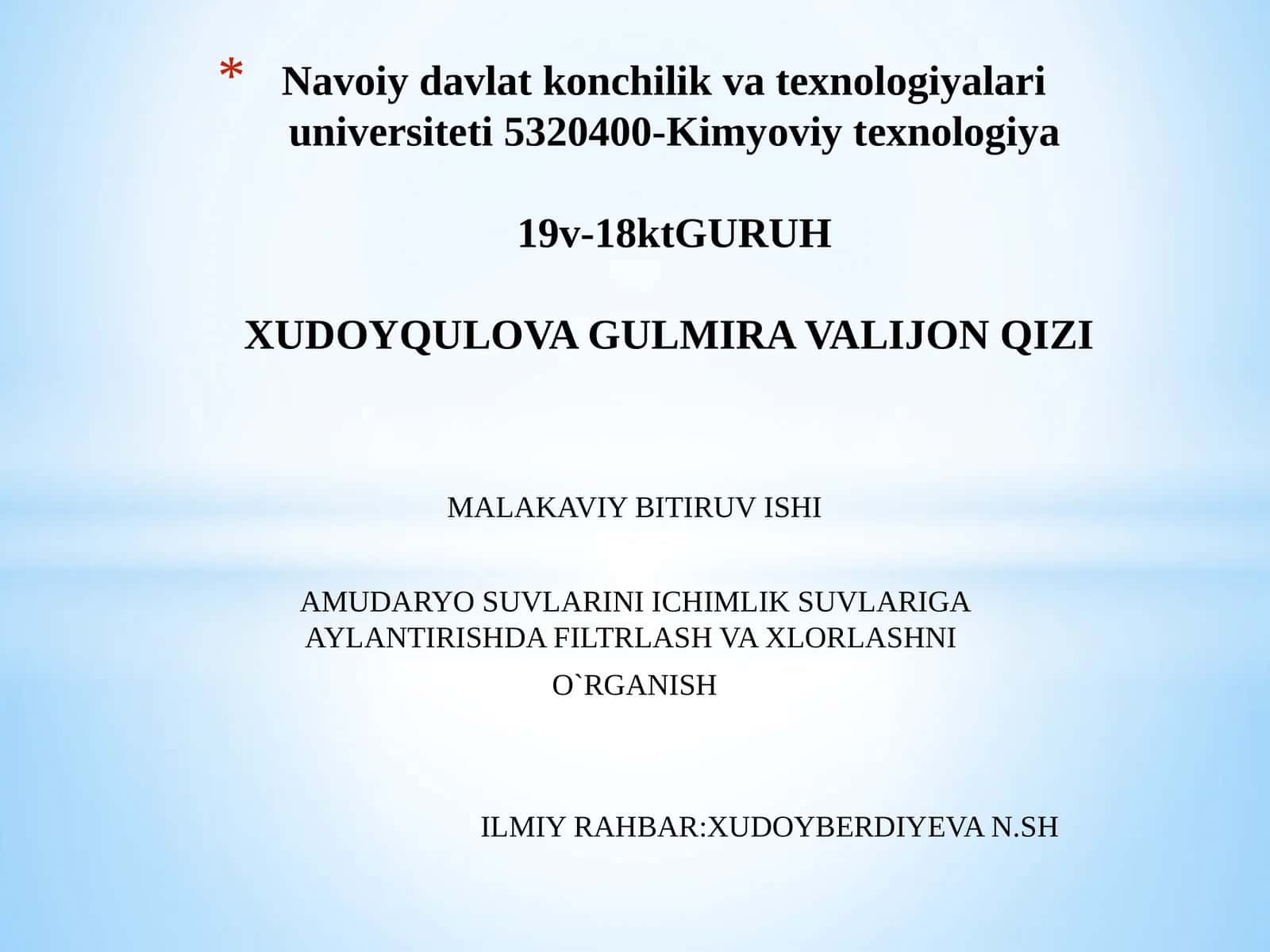 MALAKAVIY BITIRUV ISHI 1