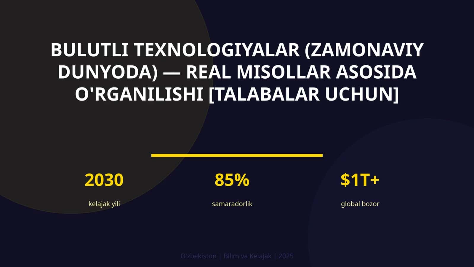 Bulutli texnologiyalar (zamonaviy dunyoda) — real misollar asosida o'rganilishi [talabalar uchun] 1