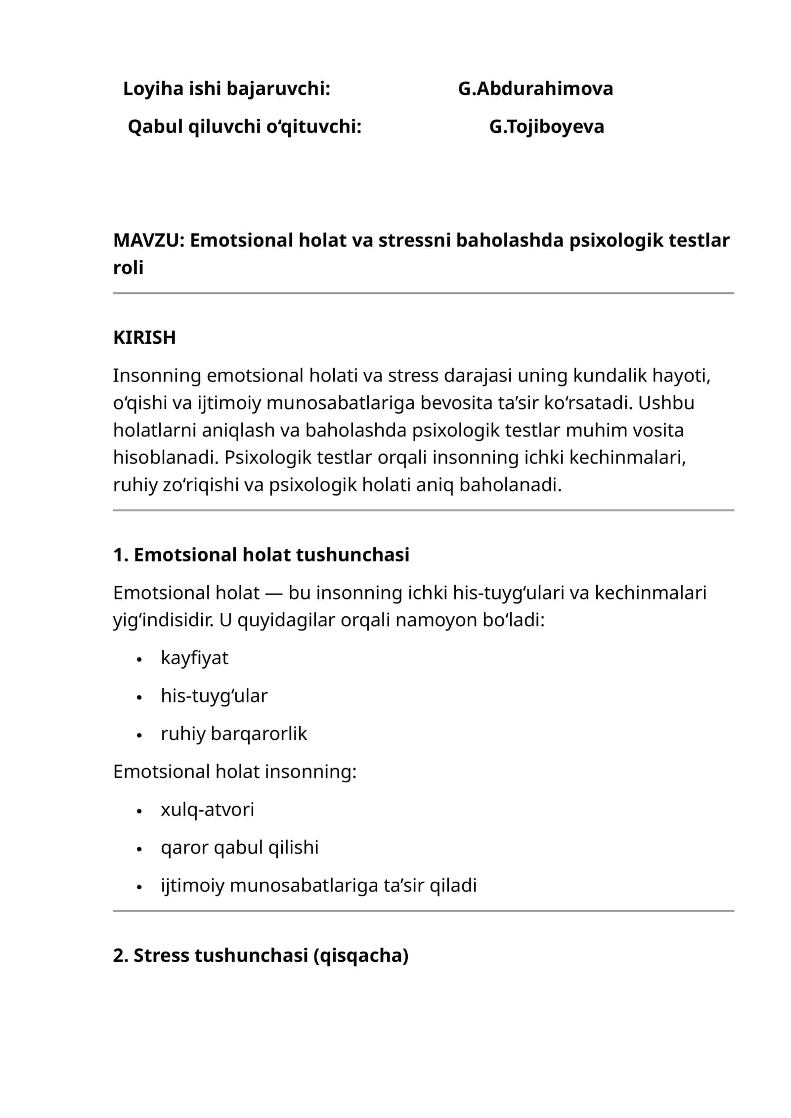 Emotsional holat va stressni baholashda psixologik testlar roli 1