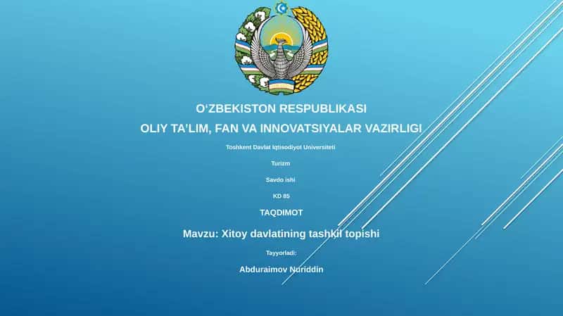 Xitoy davlatining tashkil topishi 1
