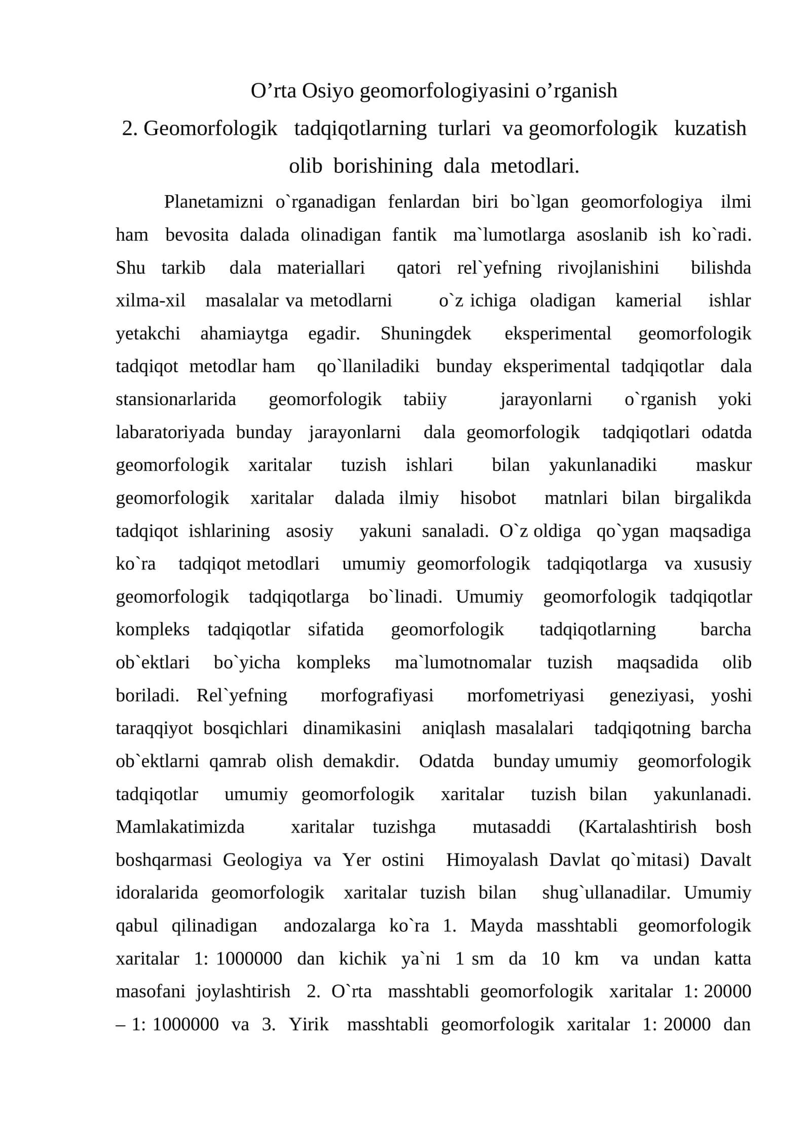 Geomorfologik tadqiqotlar 1