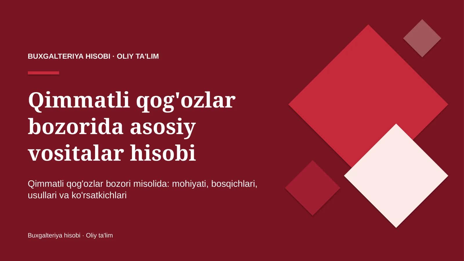 qimmatli qog'ozlar bozorida asosiy vositalar hisobi 4088 1