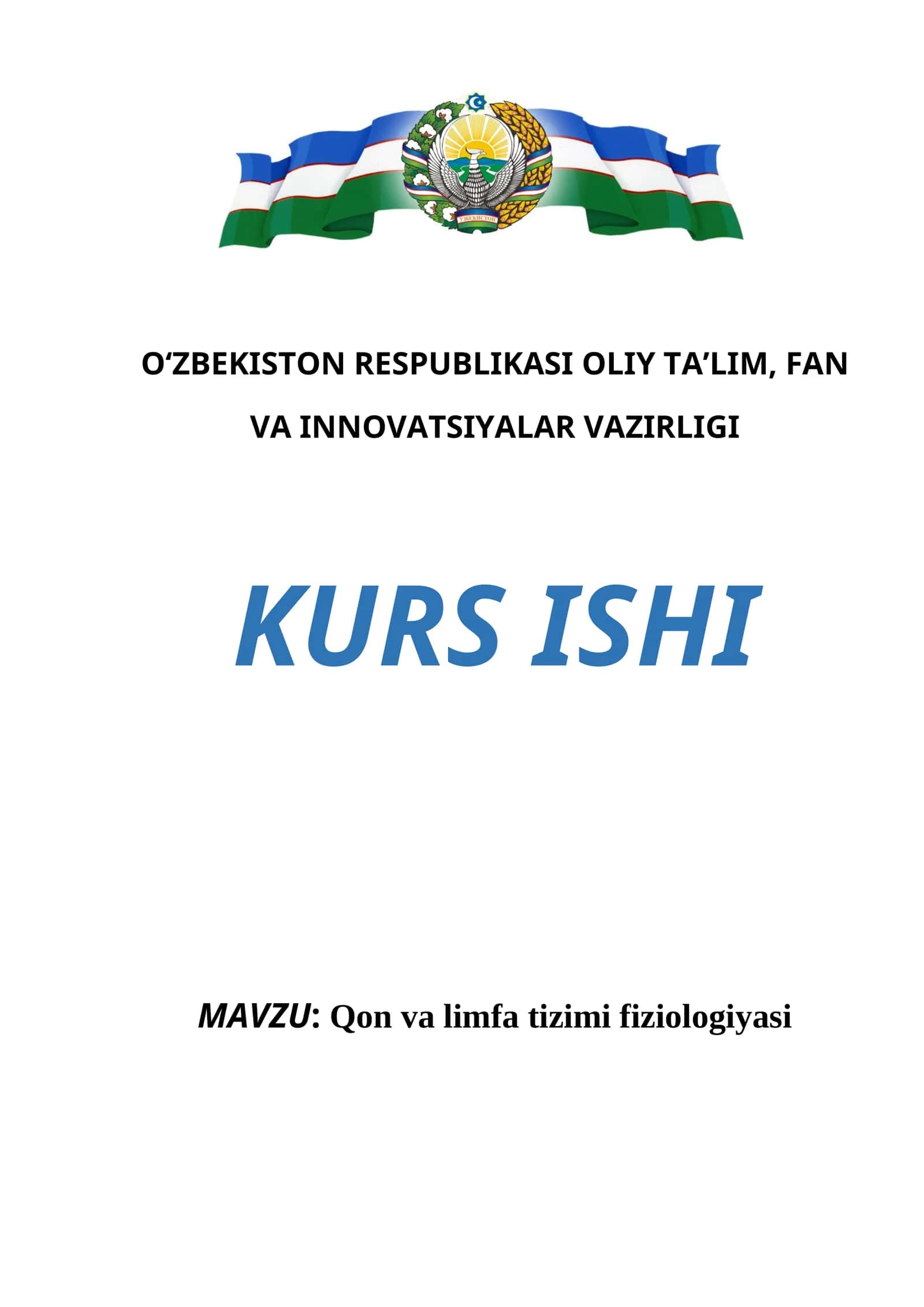 Qon va limfa tizimi fiziologiyasi 1