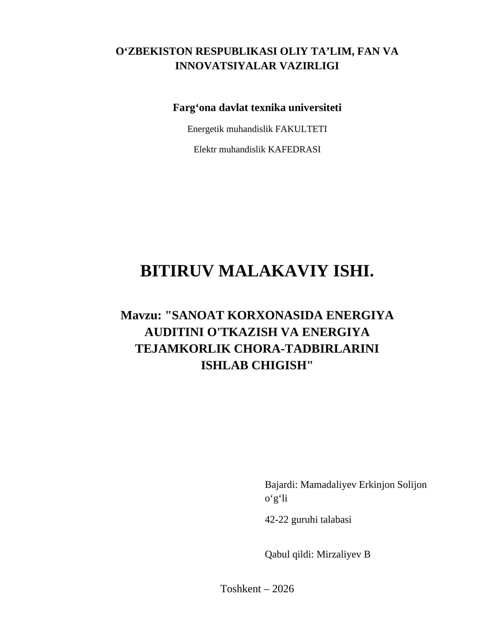 Sanoat korxonasida energiya 1
