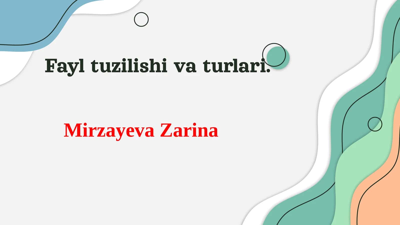 Fayl Tuzilishi va Turlari 1