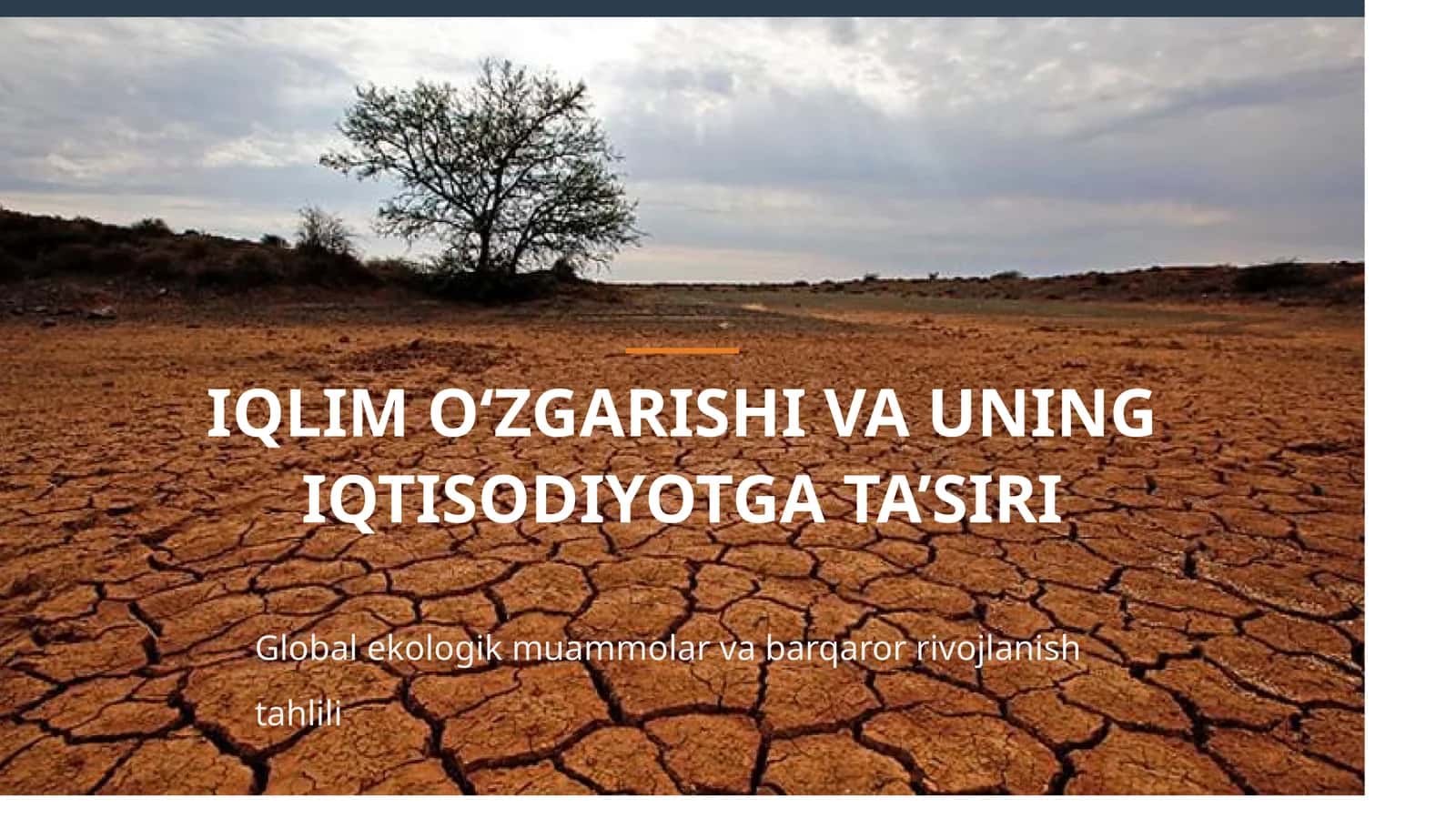IQLIM O‘ZGARISHI VA UNING IQTISODIYOTGA TA’SIRI 1
